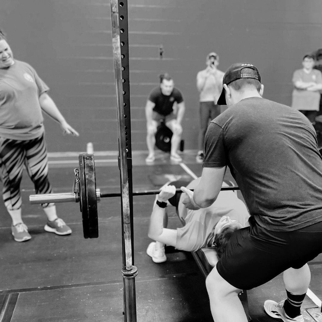 Bench pressing at the Best CrossFit Gym in Lincoln
