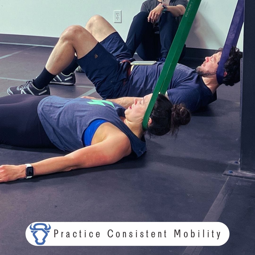 athletes doing mobility at Lincoln Nutrition and Fitness