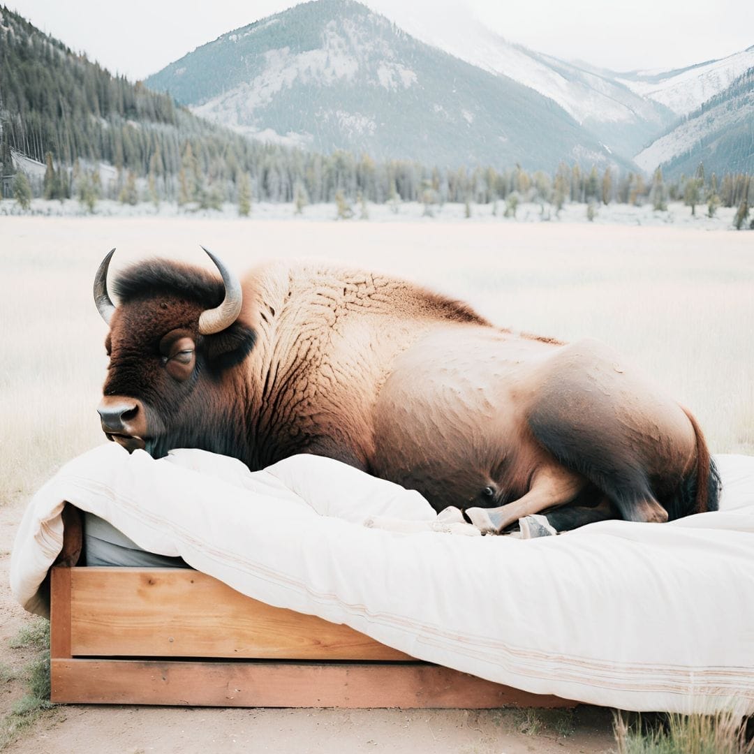 sleep bison in bed